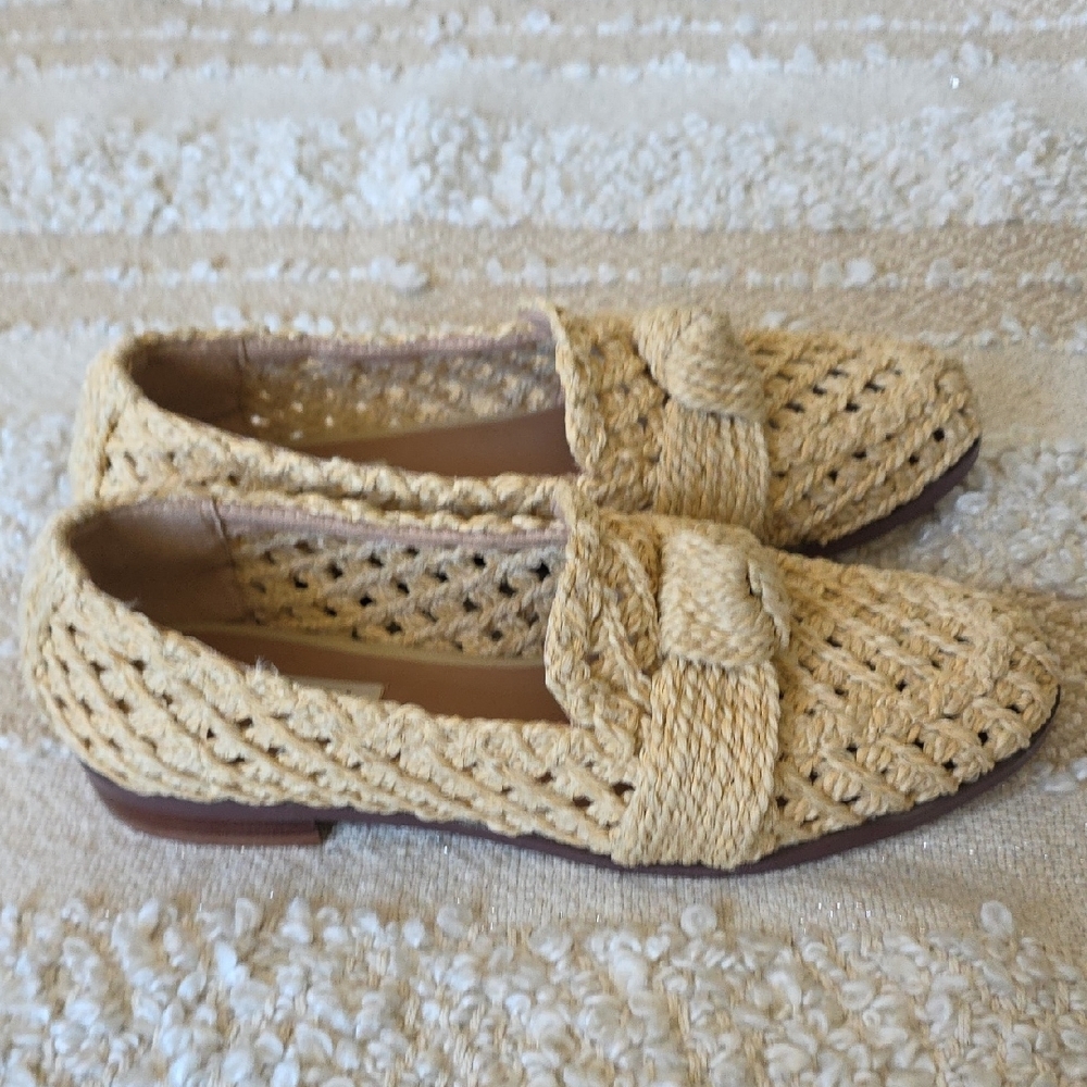 Women's Woven Slip-On Loafers - Bibi Lou Anthropologie Raffia Size 38 - Picture 7 of 15